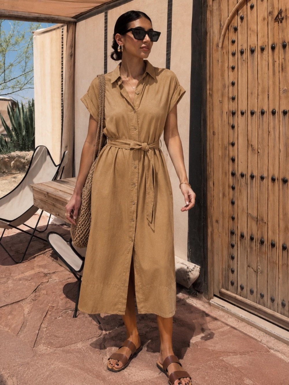 NWT Faherty Arlie Short Sleeve Shirt Dress Sz S